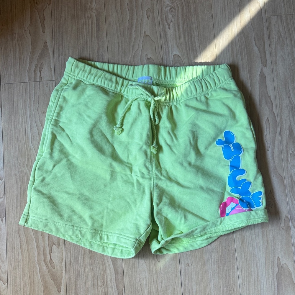 Poppi Neon Lime Women’s Drawstring Lounge Shorts